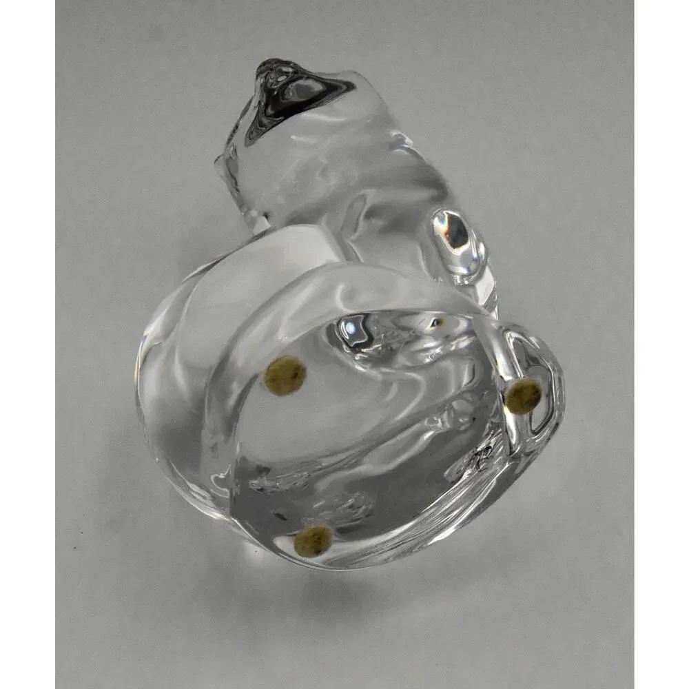 Orrefors Crystal Glass Cat Figurine 5 Inch Paperweight Made in Sweden